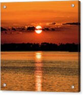 Sunset Reflection On Pensacola Bay Acrylic Print