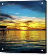 Sunset Reflection On Perdido Bay Acrylic Print