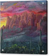 Superstition Mountains Sunrise Acrylic Print