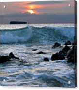 Surf Breaking At Little Beach, Maui, Hawaii. Acrylic Print