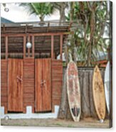 Surfing Island Cabanas At Sunrise Acrylic Print