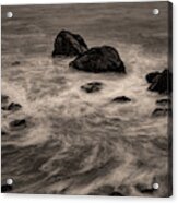 Swirling Waters, Long Exposure By The Sea Acrylic Print