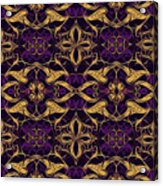 Symmetrical Purple And Gold Pattern #1 Acrylic Print