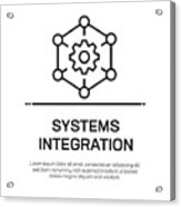Systems Integration Vector Line Icon - Simple Thin Line Icon, Premium Quality Design Element Acrylic Print