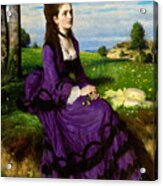 Szinyei Merse Pal Paintings - Lady In Violet - Hungarian Painters Acrylic Print