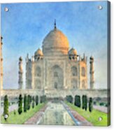 Taj Mahal Artist Rendering Acrylic Print