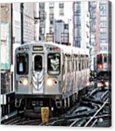 Take The 'l' Train -- Elevated Train In Chicago, Illinois Acrylic Print