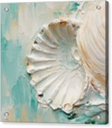 Teal Seashells - Beach Decor Art Acrylic Print