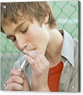 Teen Boy Smoking Acrylic Print