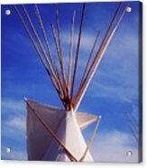 Tepee Under A Great Plains Blue Sky Acrylic Print