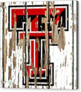 Texas Tech University Vintage College Logo Peeling Barn Wood Paint Acrylic Print