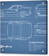 The 944 Blueprint Acrylic Print