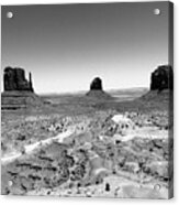 The Captivating Mittens Of Monument Valley Bw Acrylic Print