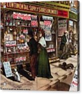 The Continental Supply Stores Unlimited - Vintage Advertising  Poster - Free Trade - Political Satir Acrylic Print