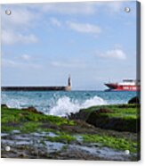 The Fast Ferry Ship Between Tarifa And Tanger Morocco Acrylic Print