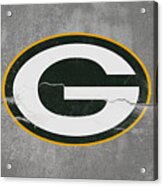 The Green Bay Packers Stone Wall 1b Acrylic Print