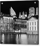 The Hague Skyline And Mauritshuis At Night Acrylic Print