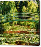 The Japanese Footbridge And The Water Lily Pool, Giverny - By Claude Monet - Digital Enhancement Acrylic Print