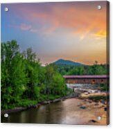 The Jay Covered Bridge At Sunset Adirondacks Acrylic Print
