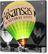 The Natural State Arkansas Hot Air Balloon In Selective Color Acrylic Print
