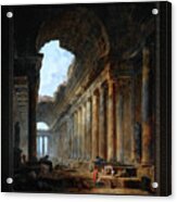 The Old Temple By Hubert Robert Old Masters Fine Art Reproduction Acrylic Print