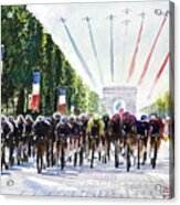 The Peloton And The Air Force. Stage 21, Tdf 2021 Acrylic Print