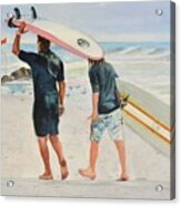 The Surf Lesson Acrylic Print
