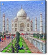 The Taj Mahal - Impressionist Style Acrylic Print
