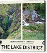 The Waterfalls Of Langdale No2 Cream Railway Poster Acrylic Print