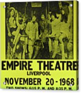 The Who November 20, 1968, Concert Poster Acrylic Print