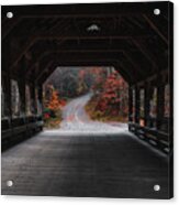 The Wooden Windows Of High Falls Covered Bridge Acrylic Print