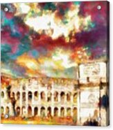 This Abstract Colosseum Art Will Transform Your Space Into A Reflection Of Rome's Majestic Beauty. Acrylic Print
