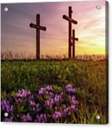 Three Wooden Crosses Jigsaw Puzzle by Angie Mossburg - Pixels