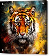 Tiger's Grace - Sumatran Paintings Acrylic Print
