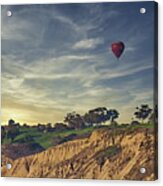 Torrey Pines Golf Course And Hot Air Balloon Acrylic Print