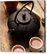 Traditional Asian Tea On Wooden Table Acrylic Print