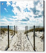 Trail Of Footprints To The Beach Acrylic Print