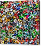 Trashed Cans Painting Over Photo 3 Acrylic Print