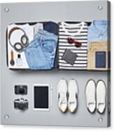 Traveler's Accessories And Clothes Acrylic Print