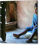 Tribal Girl At The Door Acrylic Print
