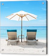Tropical Beach Sunbathing Acrylic Print