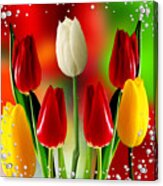 Tulips And Tiny Pearls Acrylic Print