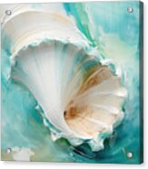 Turquoise And White Art Acrylic Print