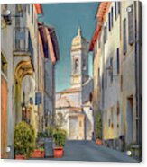Tuscan Hill Town Of San Quirico D'orcia, Painterly Acrylic Print