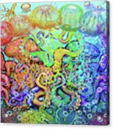 Twisted Rainbow Of Tentacles Acrylic Print