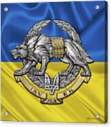 Ukrainian Special Operations Forces - Sso Emblem Over Ukrainian Colors Acrylic Print