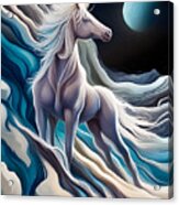 Unicorn On The Moon Acrylic Print