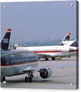 Us Airways Boeing 737s At Washington Reagan Airport Acrylic Print