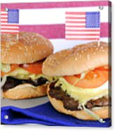Usa Fourth Of July Hamburgers Acrylic Print