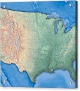 Usa Map Acrylic Print
